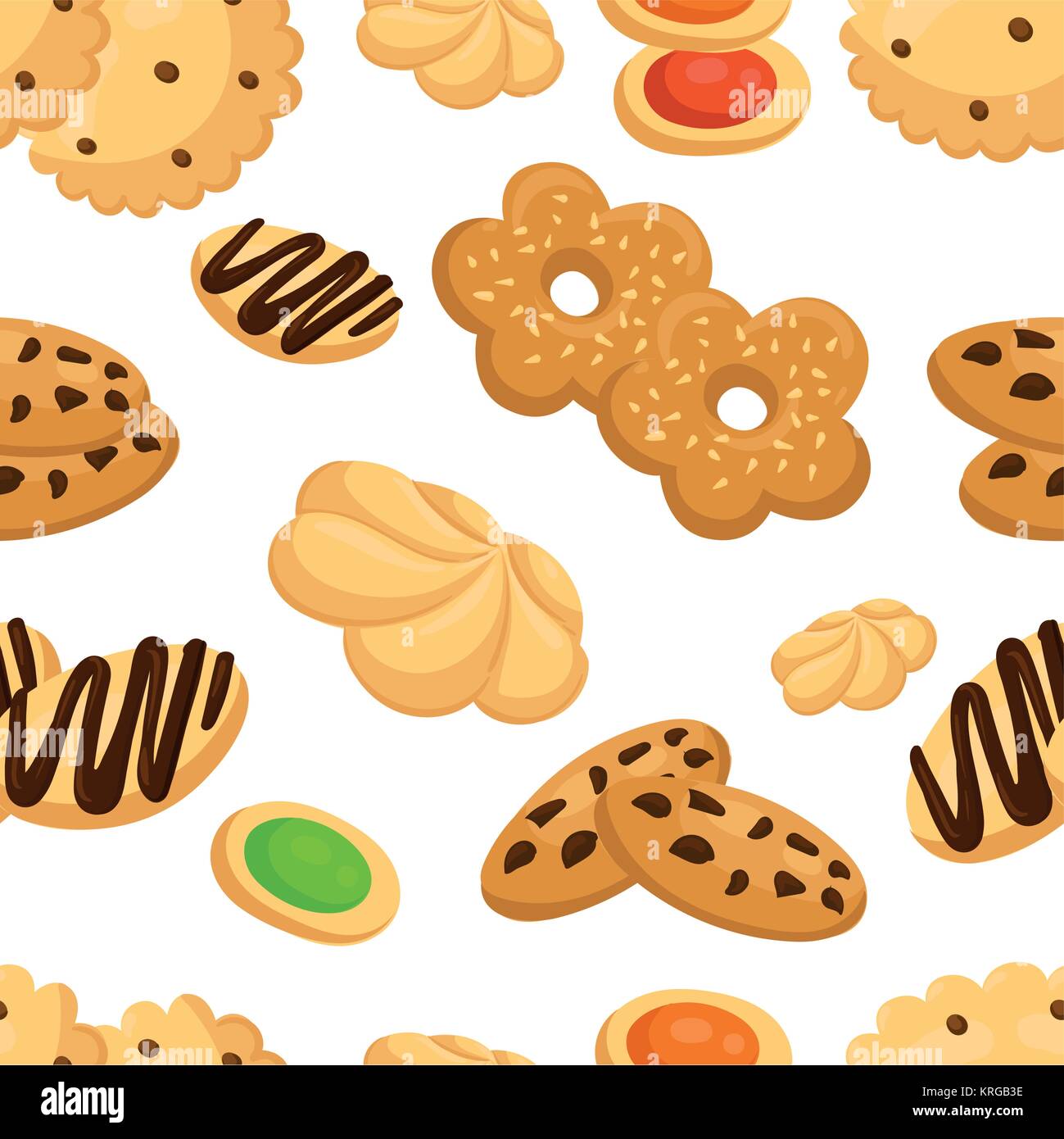 Modèle transparent avec des cookies dans cartoon style vector illustration sur fond blanc page de site web et conception d'applications mobiles. Illustration de Vecteur