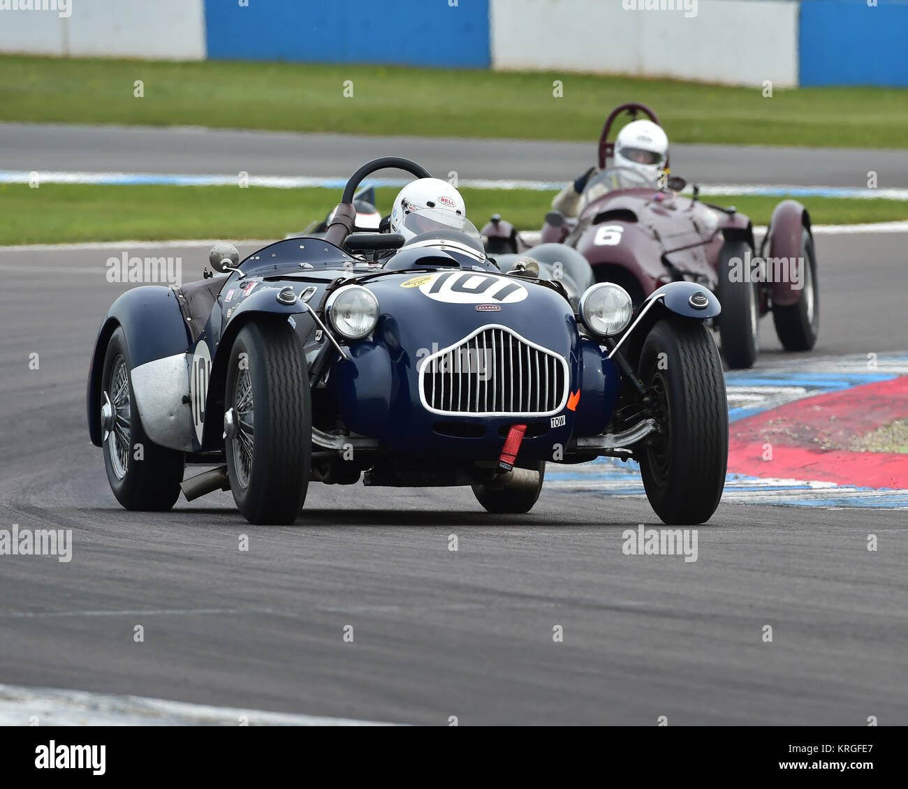 Jusqu'Bechtolsheimer, Allard J2, Royal Automobile Club, RAC, Woodcote Trophy, pré-56 voitures de sport, de Donington Festival Historique, avril 2017, motor racing Banque D'Images