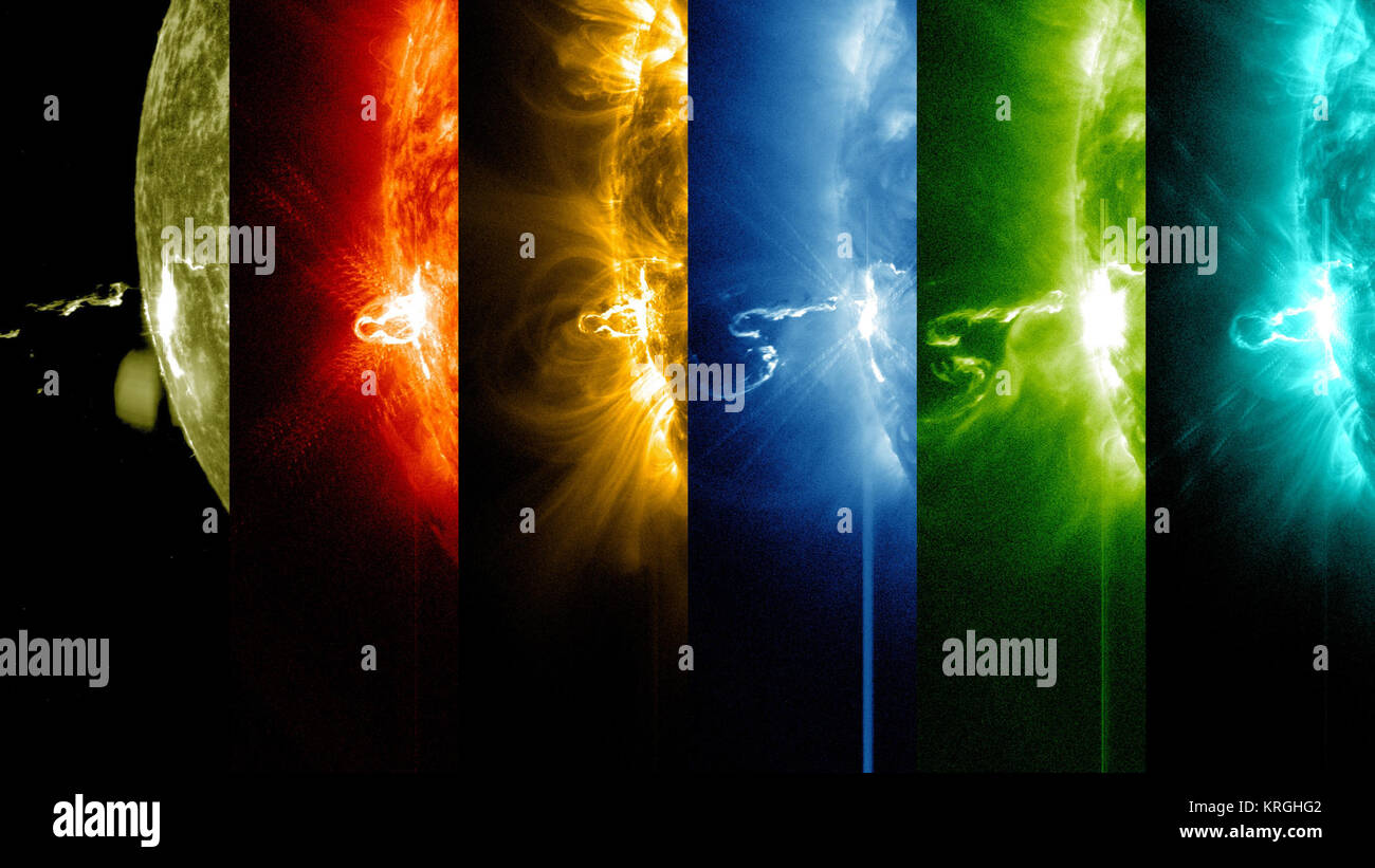 SDO DE LA NASA montre des images d'une éruption solaire (12773667703) Banque D'Images