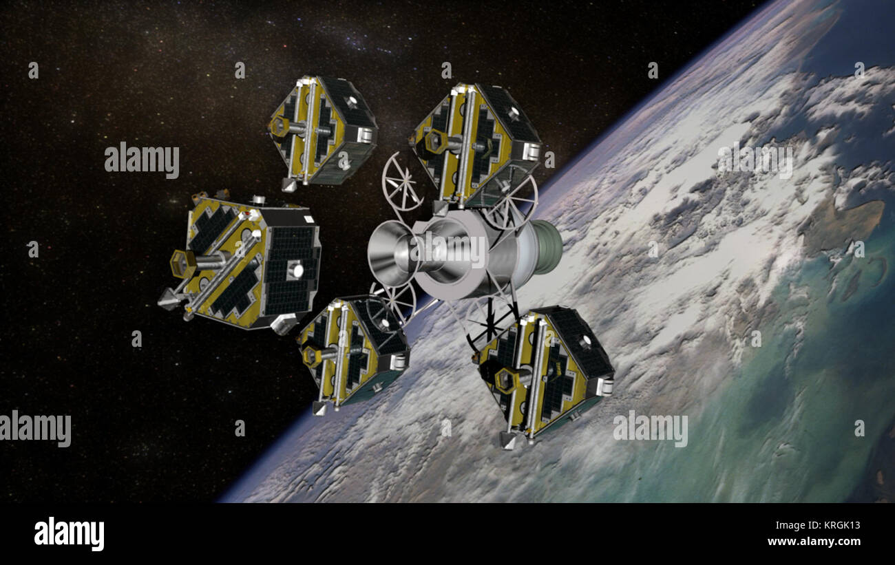 Après le lancement de déploiement THEMIS Banque D'Images