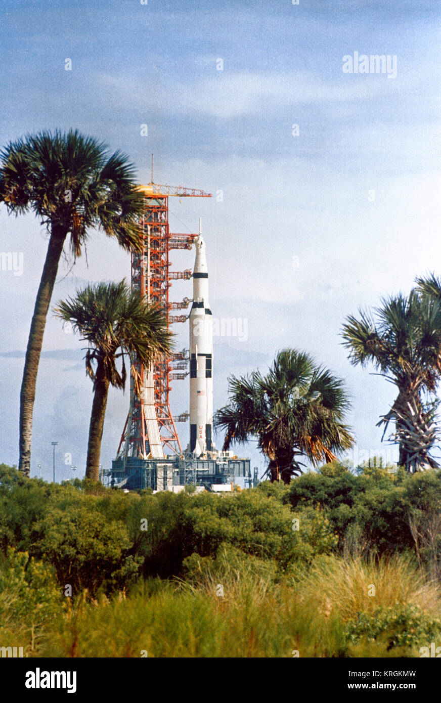 Le véhicule spatial Apollo 8 sur la façon d'un tampon Banque D'Images