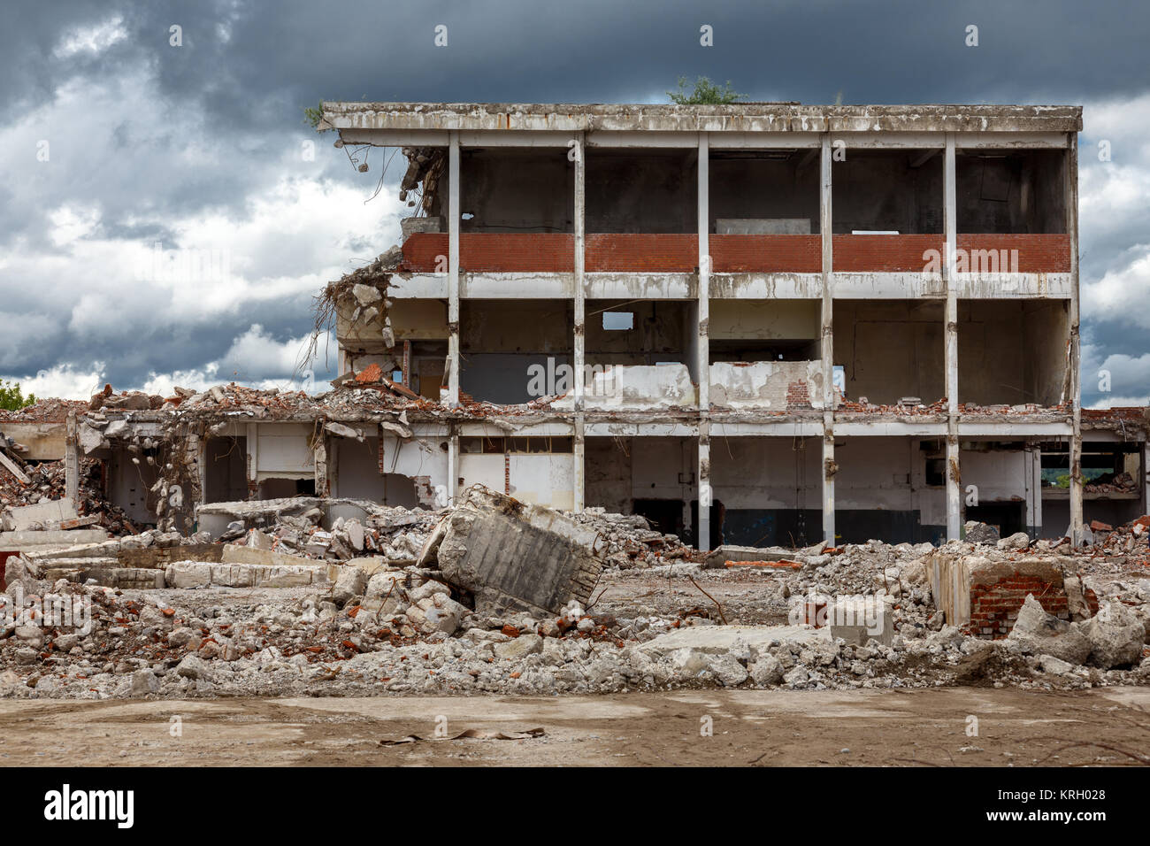 Après la démolition du bâtiment en ruine ou un tremblement de terre Banque D'Images