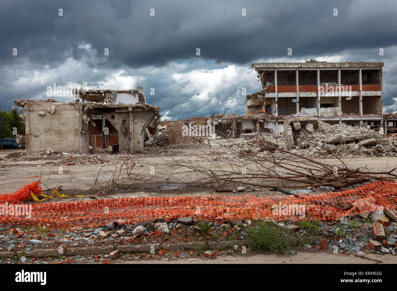 Après la démolition du bâtiment en ruine ou un tremblement de terre Banque D'Images