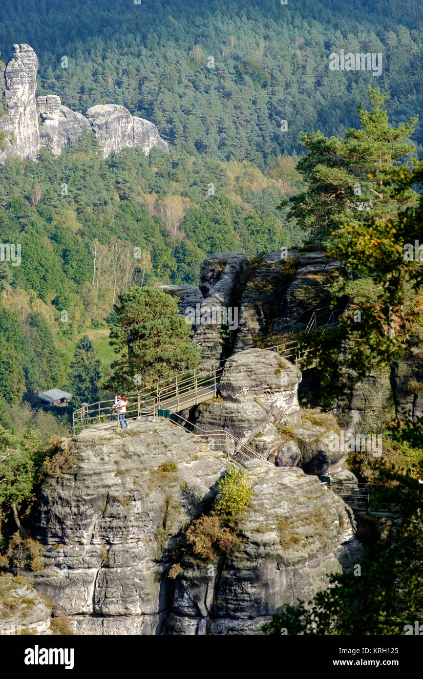 Parc national Suisse saxonne elbsandsteingebirge bastei Banque D'Images