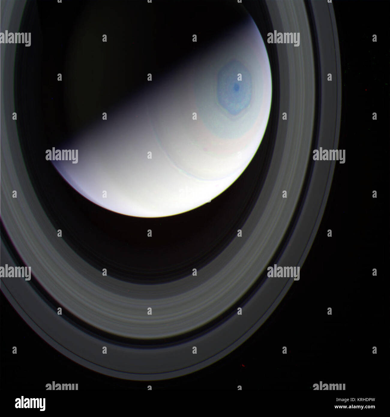 Amélioration de l'image de Saturne couleur Banque D'Images