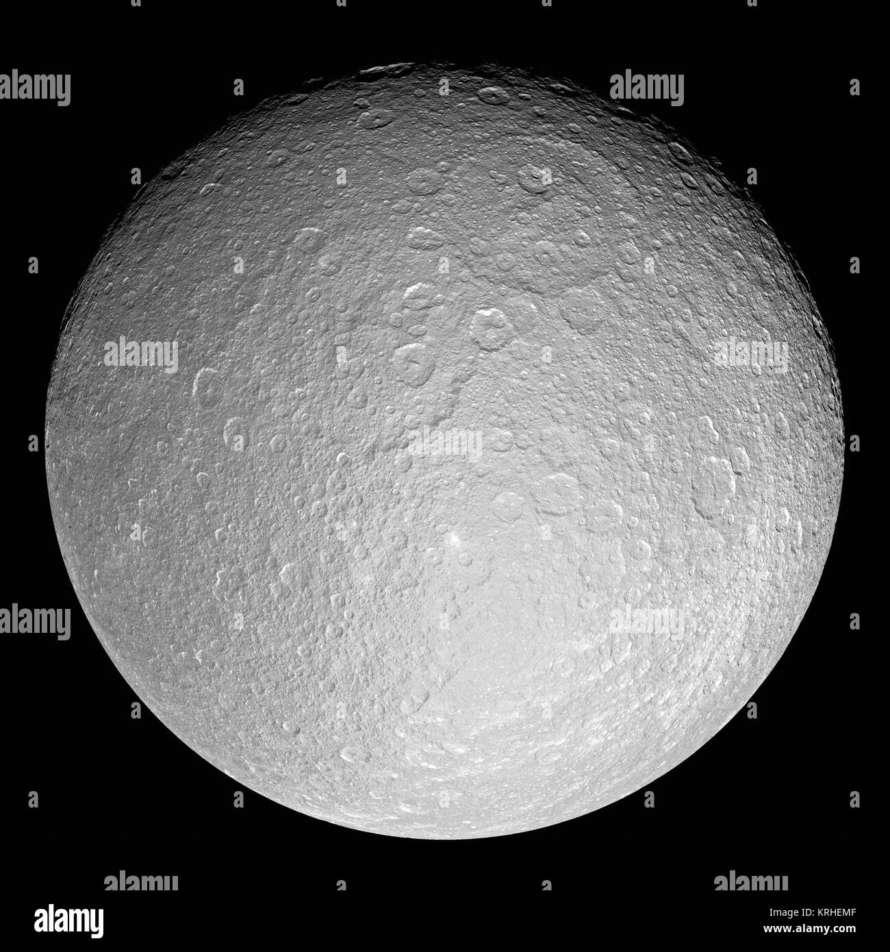 PIA07763 globe entier Rhea5 Banque D'Images