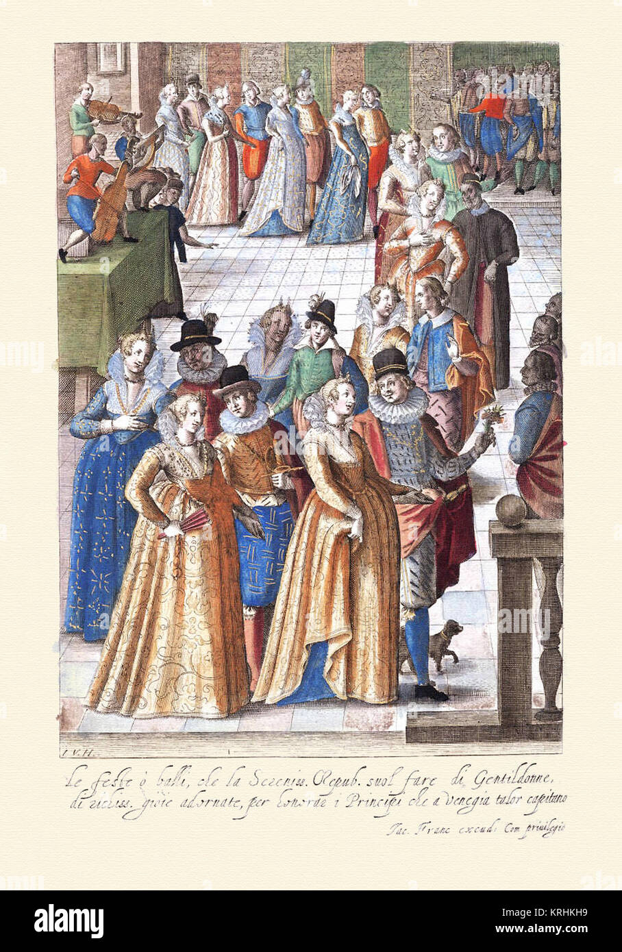 Baile en la Repuplica Venecia-Habiti hvomeni de d'et donne venetiane 1609 Banque D'Images