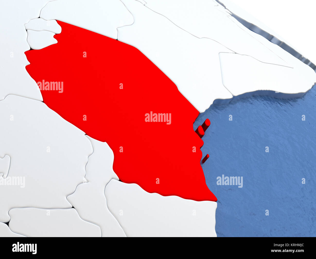 Tanzanie le globe Banque D'Images