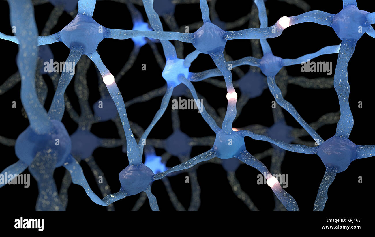 Les cellules neuronales net système Banque D'Images