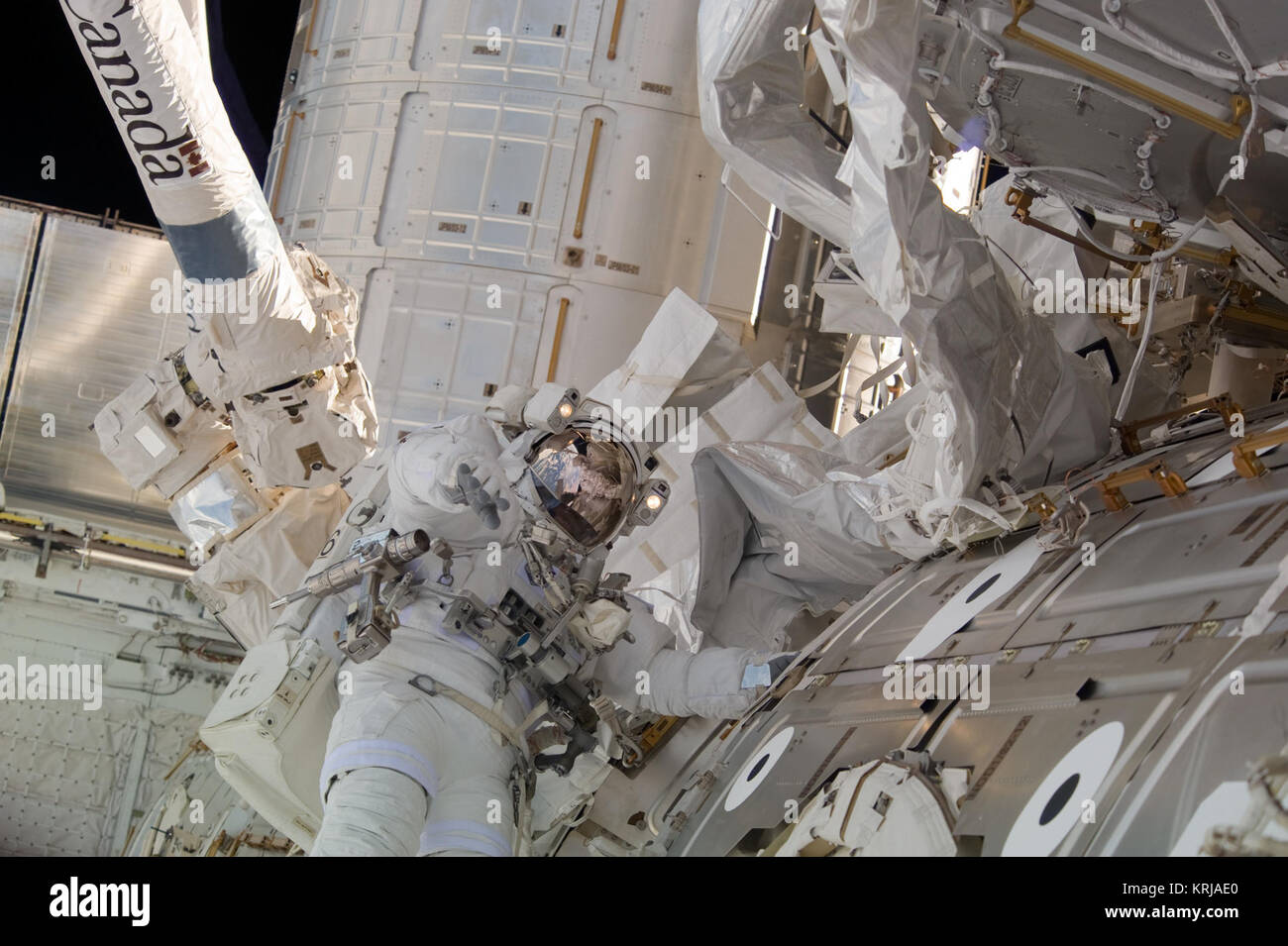 STS-130 EVA2 Nicholas Patrick 1 Banque D'Images