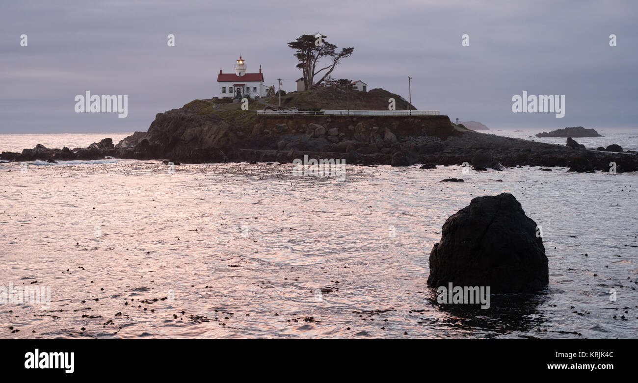 Crescent City Californie Côte Pacifique Battery Point Lighthouse Banque D'Images