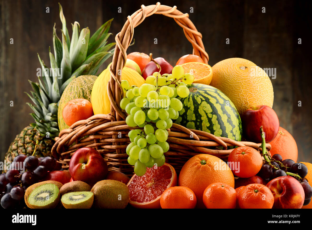 La composition avec fruits assortis Banque D'Images