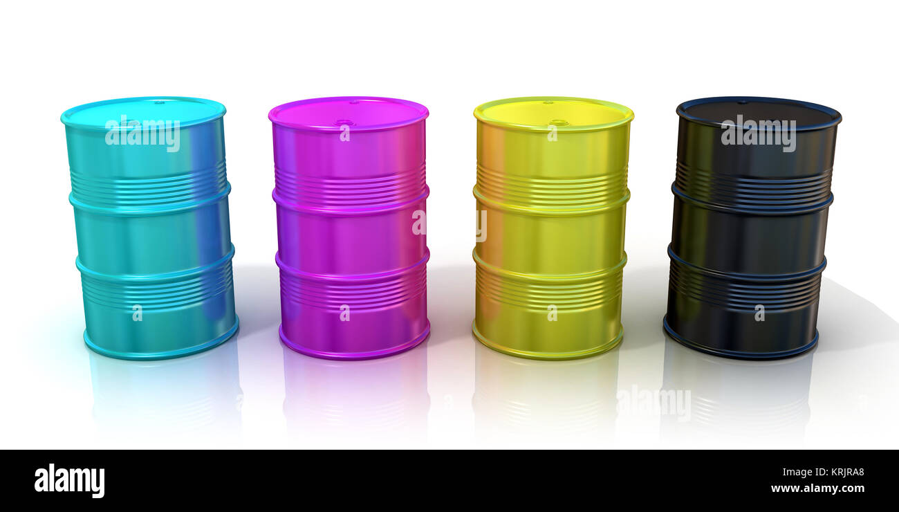 Barils CMJN Banque D'Images