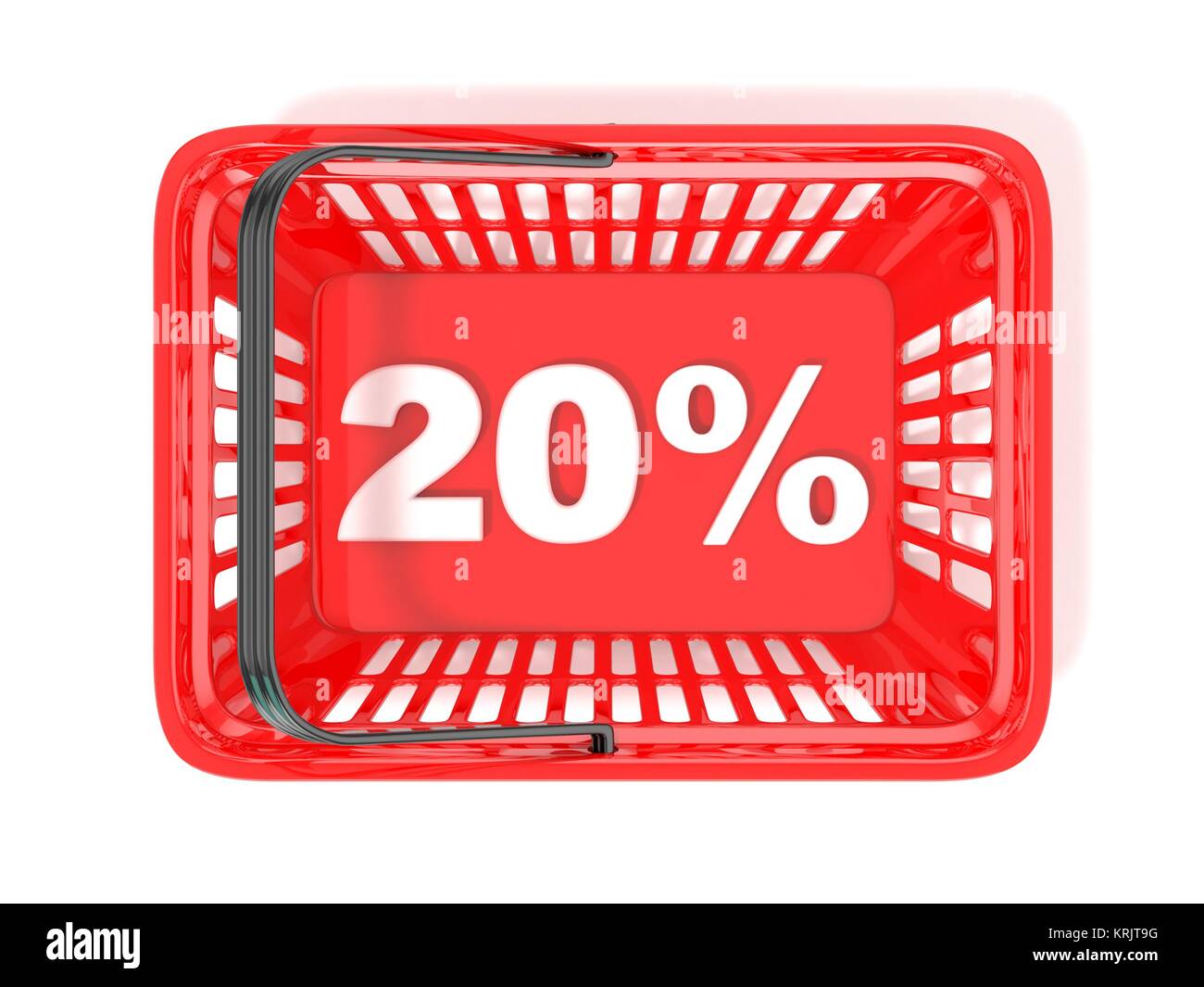 Remise de 20  % tag en rouge Panier d'achat. 3D Banque D'Images