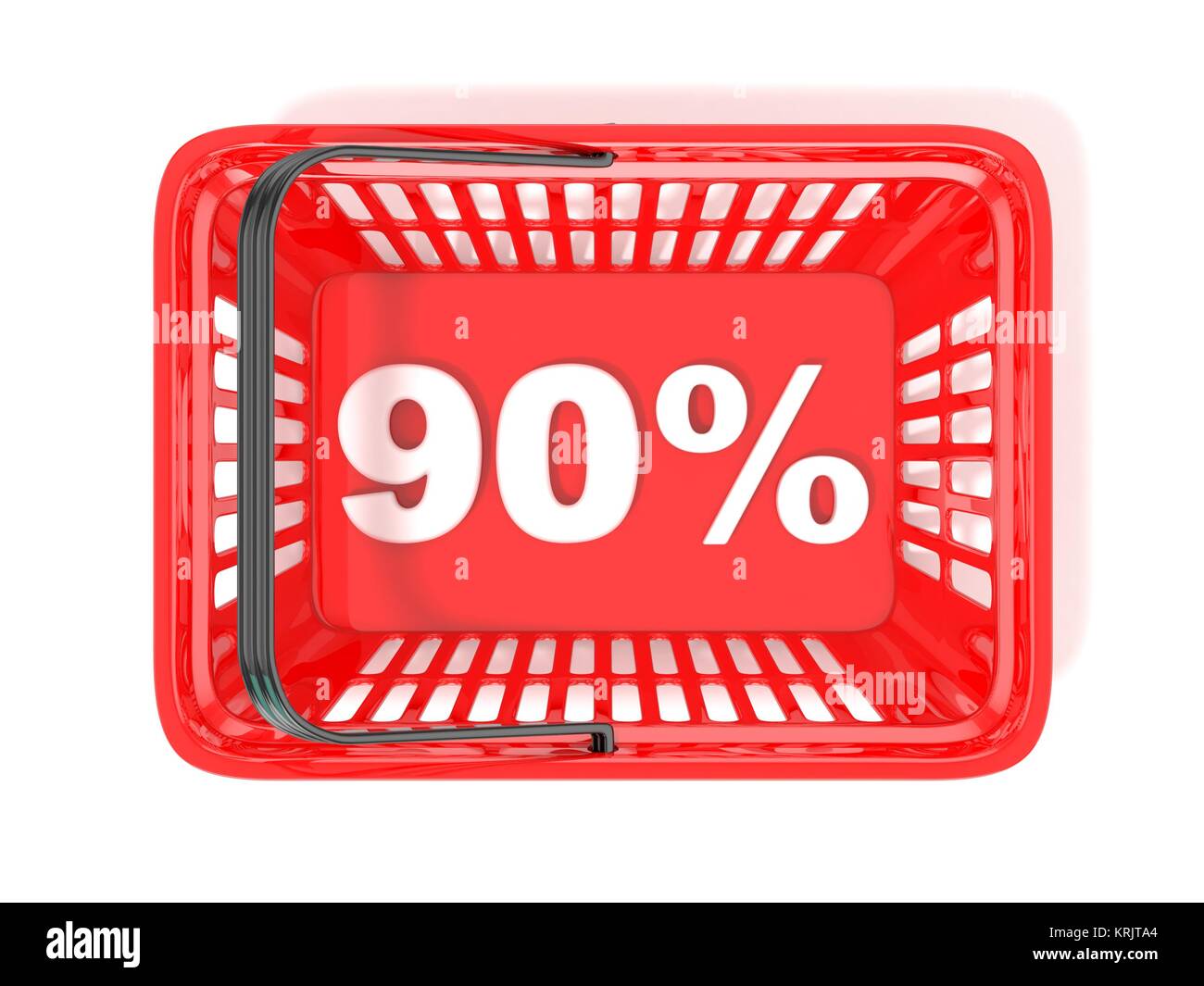 90  % de rabais tag en rouge Panier d'achat. 3D Banque D'Images