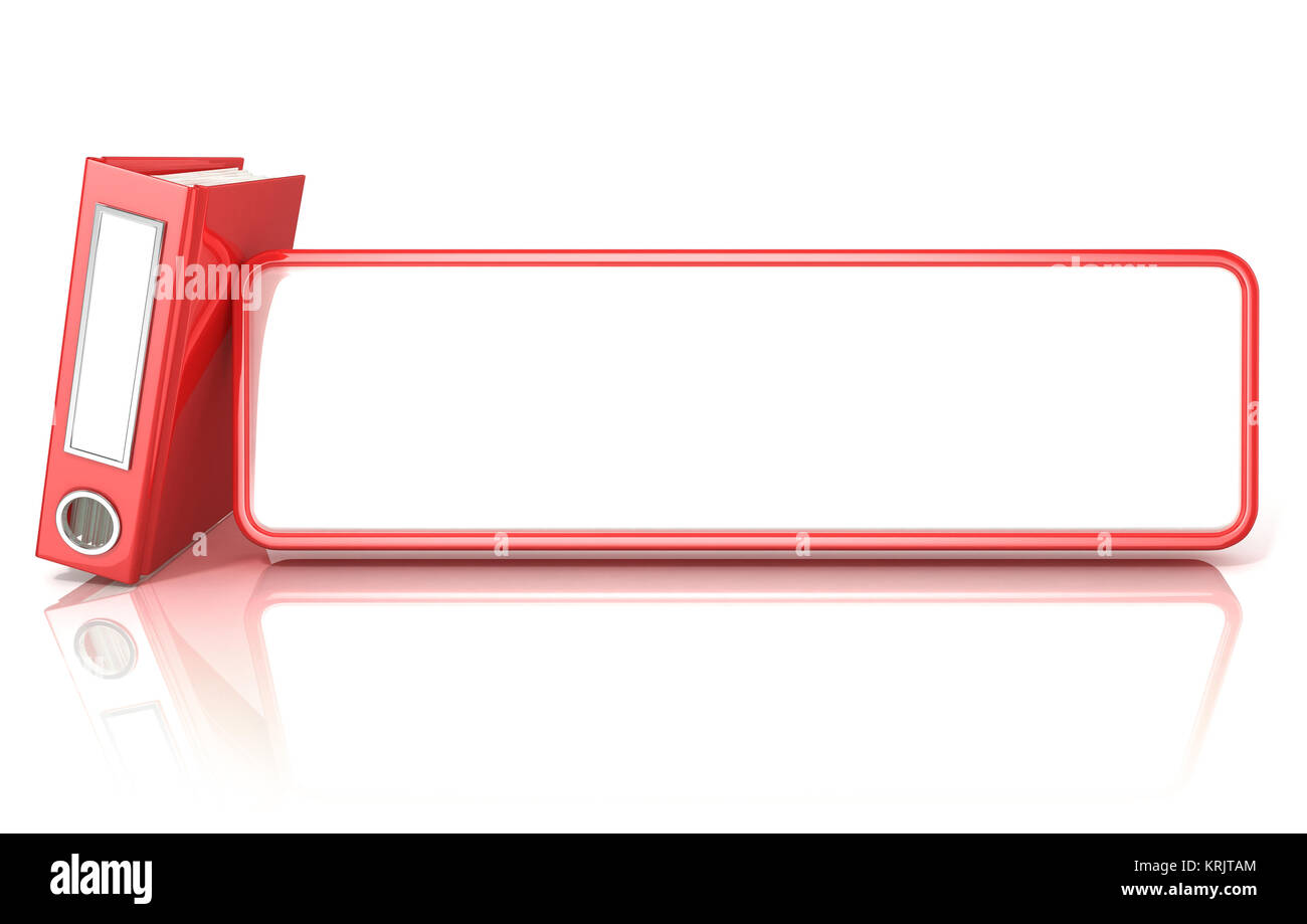 Bureau rouge binder dossier, avec copie espace blanc table. 3D Banque D'Images