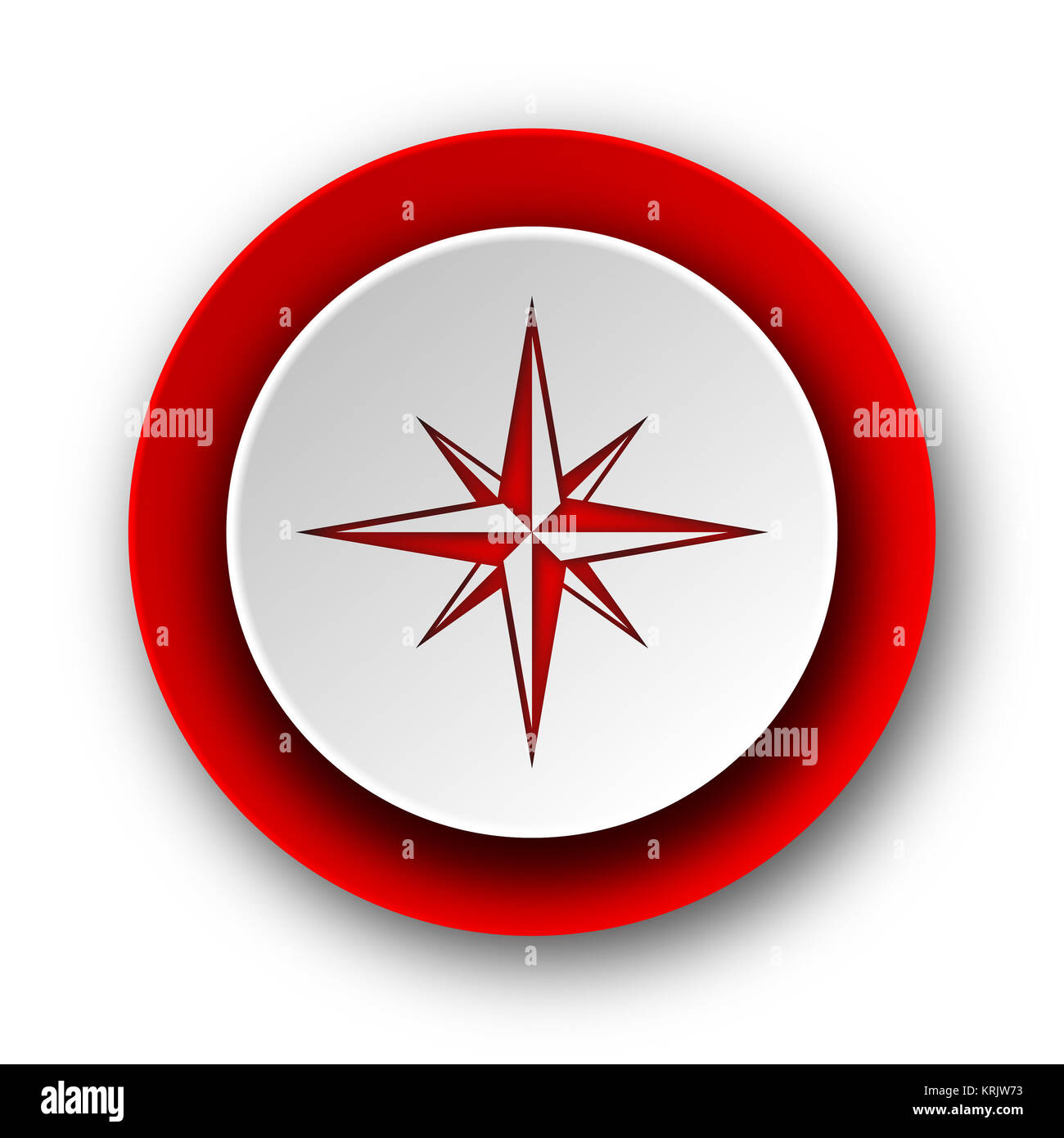 L'icône boussole web moderne rouge sur fond blanc Photo Stock - Alamy