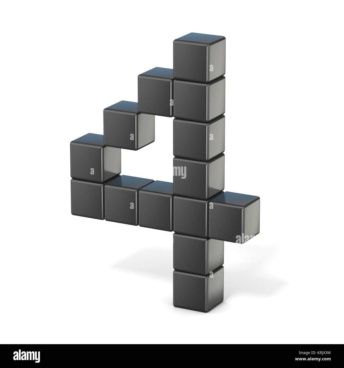 8 Peu font. Numéro 4. 3D Banque D'Images