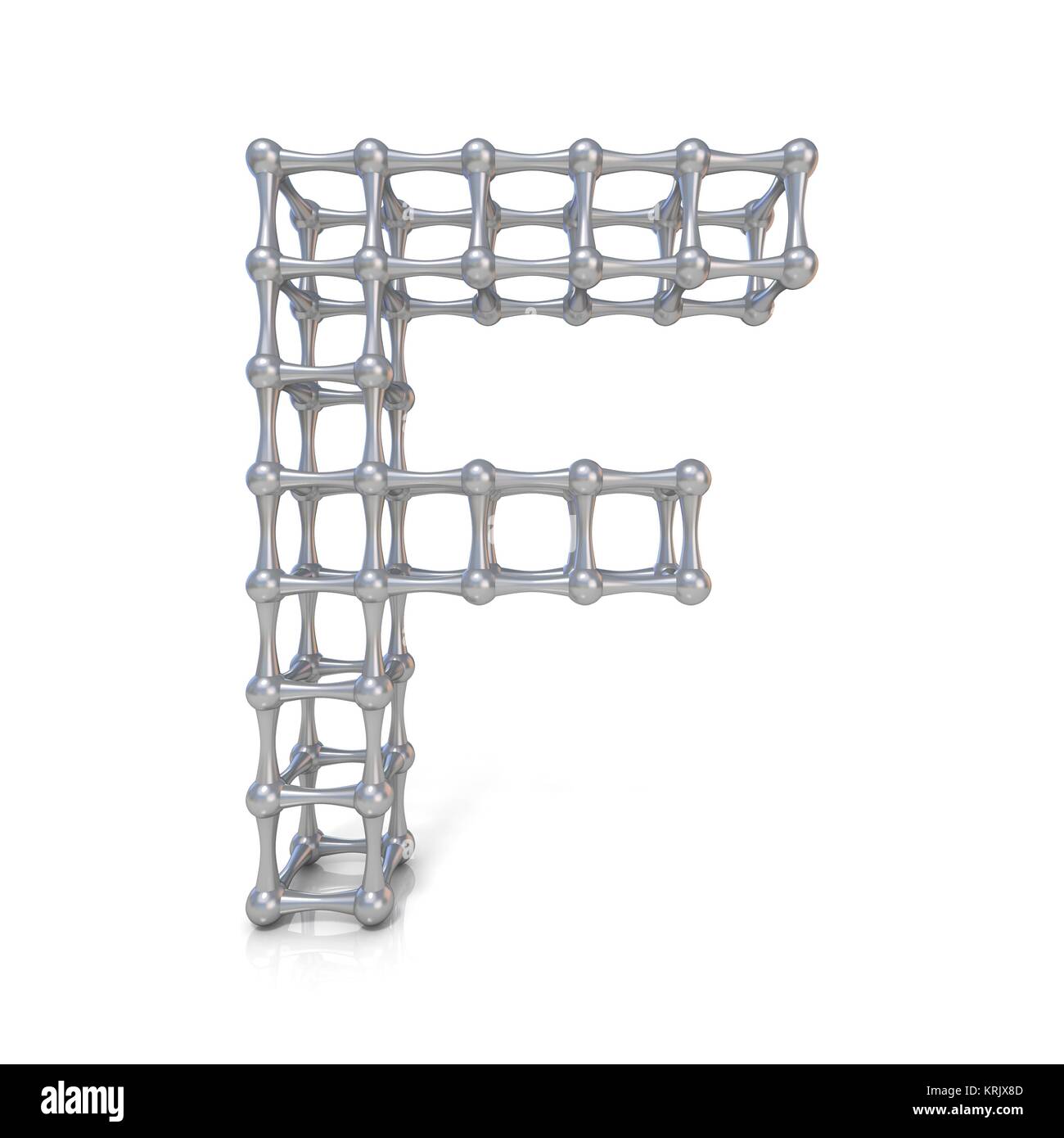 Treillis métallique font lettre F 3D Banque D'Images