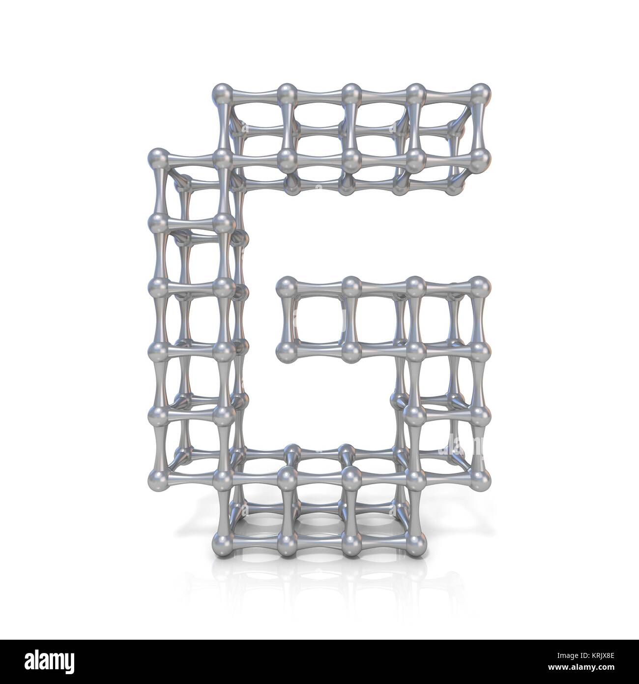Treillis métallique font lettre G 3D Banque D'Images