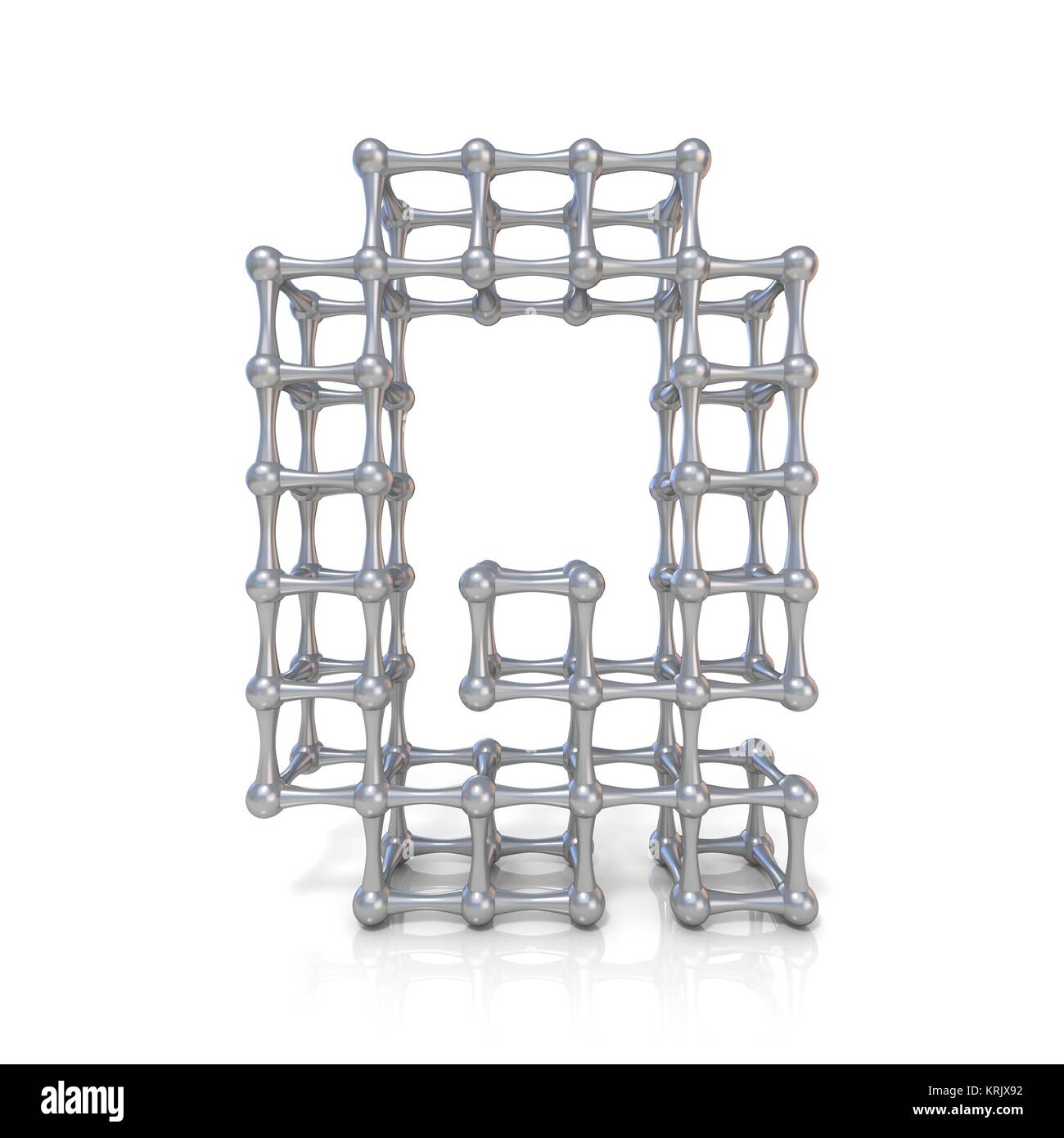 Treillis métallique font lettre Q 3D Banque D'Images