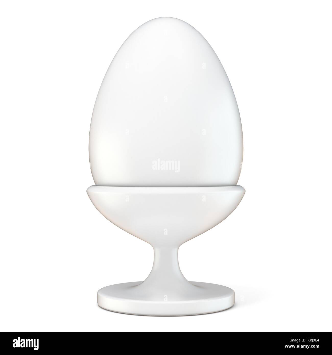 Oeufs de Pâques en céramique blanche sur support. 3D Banque D'Images