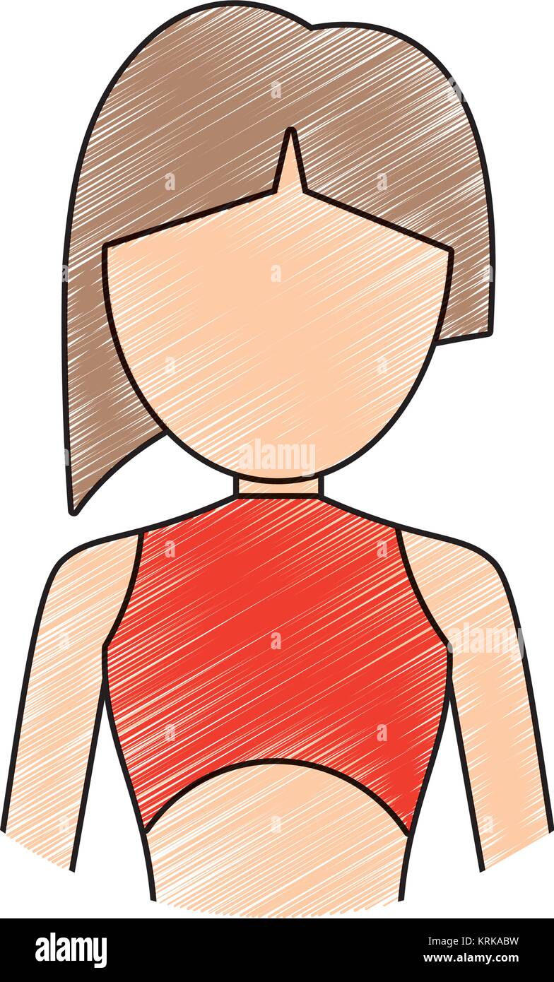 Femme aux cheveux courts brown vector illustration Illustration de Vecteur