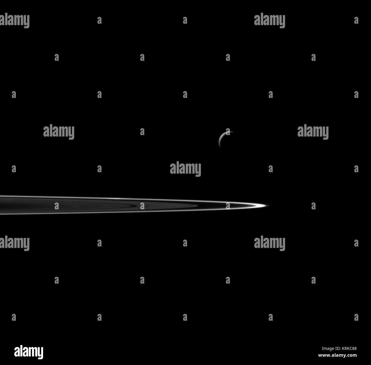 PIA10661-Moon-Enceladus AfterFlyby-20151028-Saturn Banque D'Images