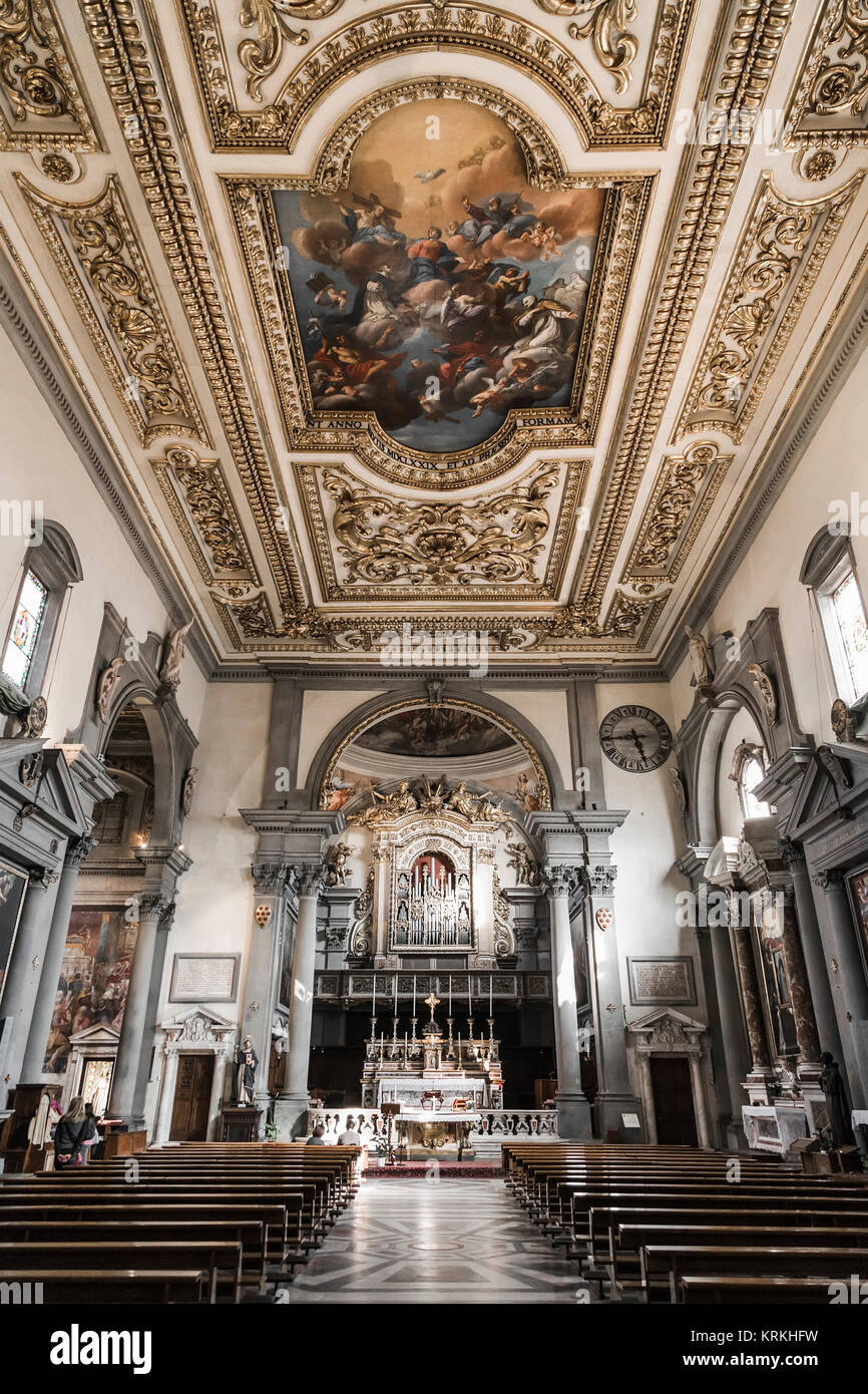 L'intérieur de l'église du monastère de San Marco - un ancien monastère dominicain, fondée au début du XII siècle. Florence. Italie Banque D'Images
