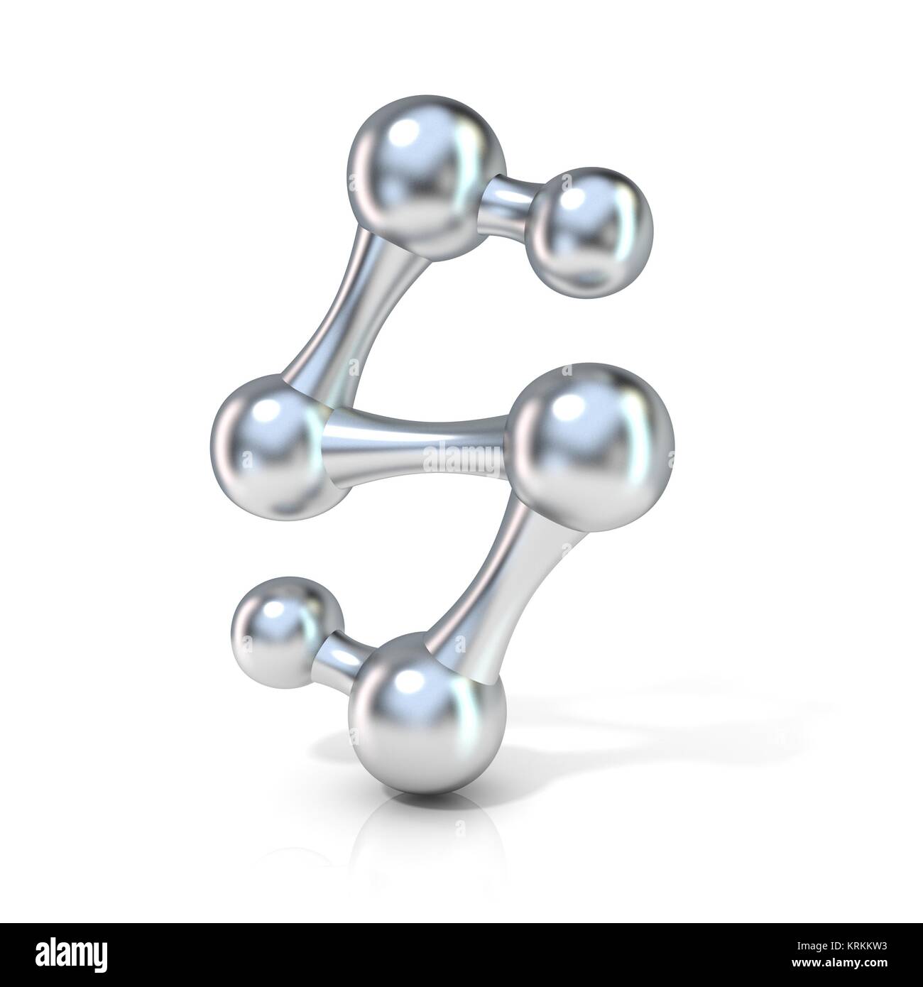 Collection de polices de caractères moléculaires 3D - lettre S. Banque D'Images