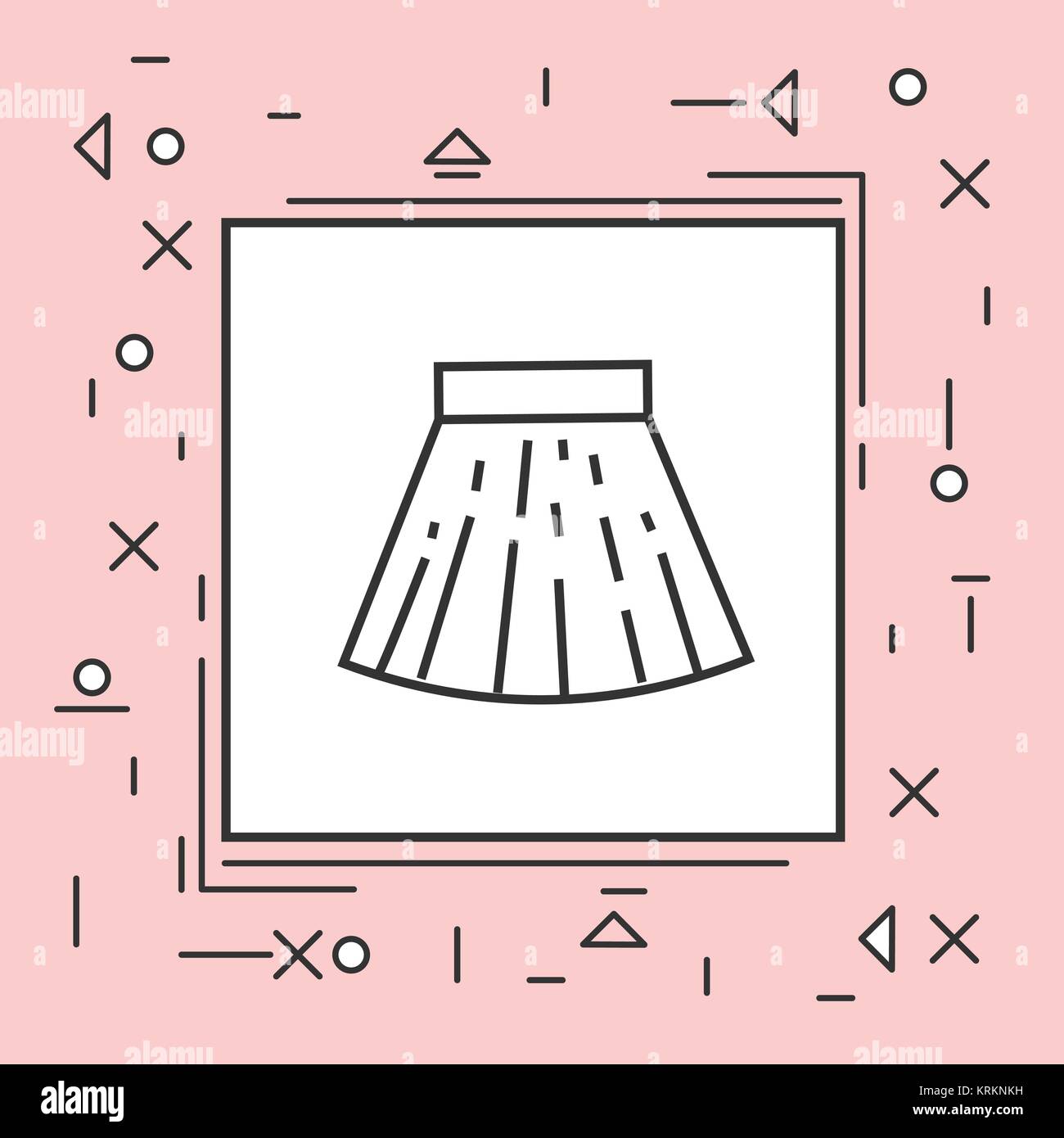 Mini Jupe mince ligne Icône Frame Rose Illustration de Vecteur
