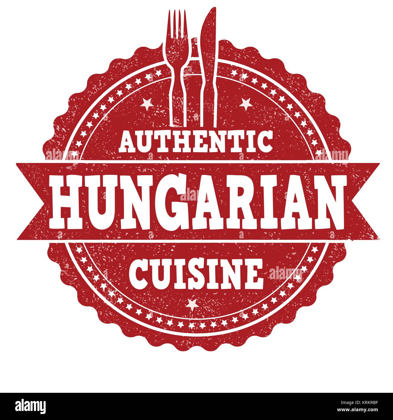 La cuisine hongroise authentique grunge tampons sur fond blanc, vector illustration Illustration de Vecteur