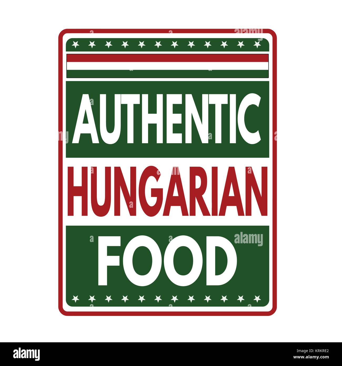 L'étiquetage des produits alimentaires hongrois authentique ou apposer sur fond blanc, vector illustration Illustration de Vecteur