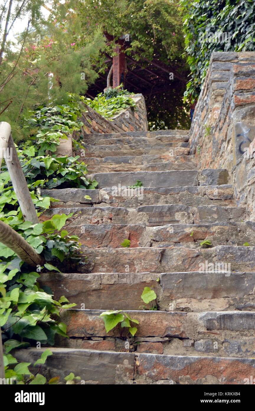 Un escalier en pierres. Banque D'Images