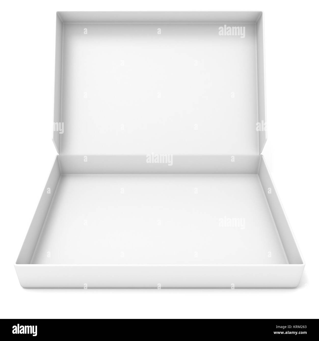 Boîte blanche vide. Vue de face. 3D Banque D'Images