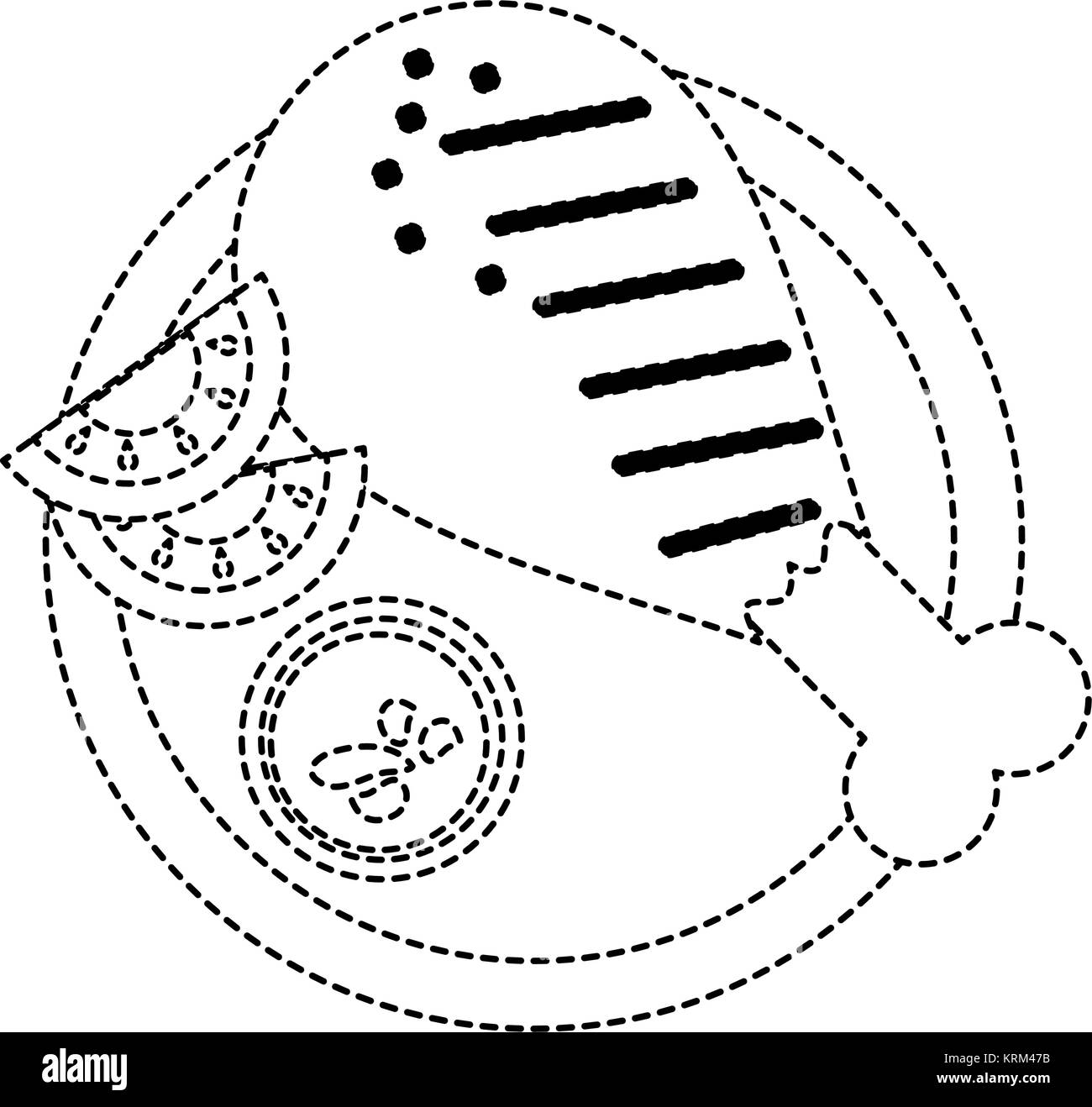 Cuisse de poulet avec salade Illustration de Vecteur