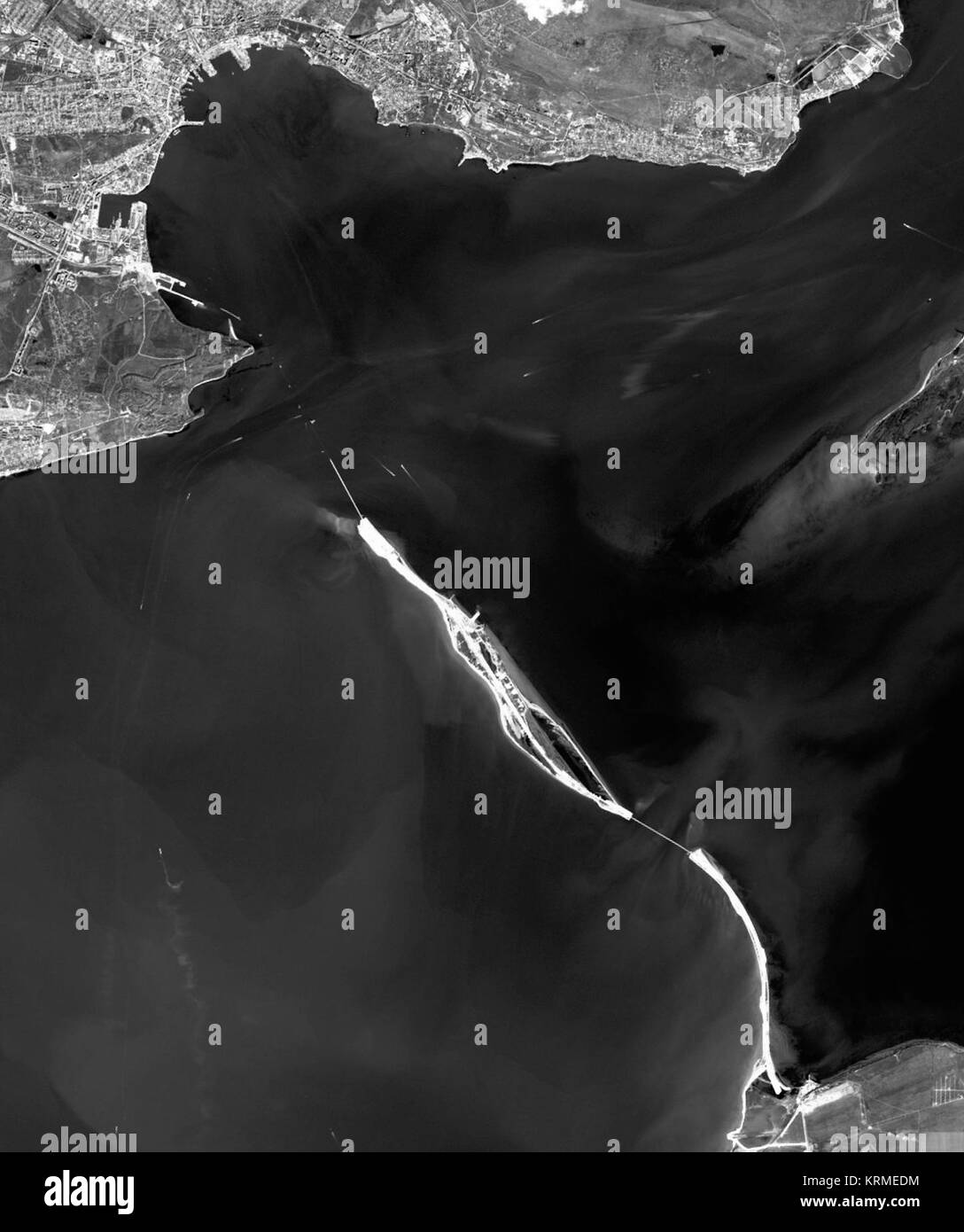 Site du pont du détroit de Kertch satellite image 5-AVR-2016 Banque D'Images