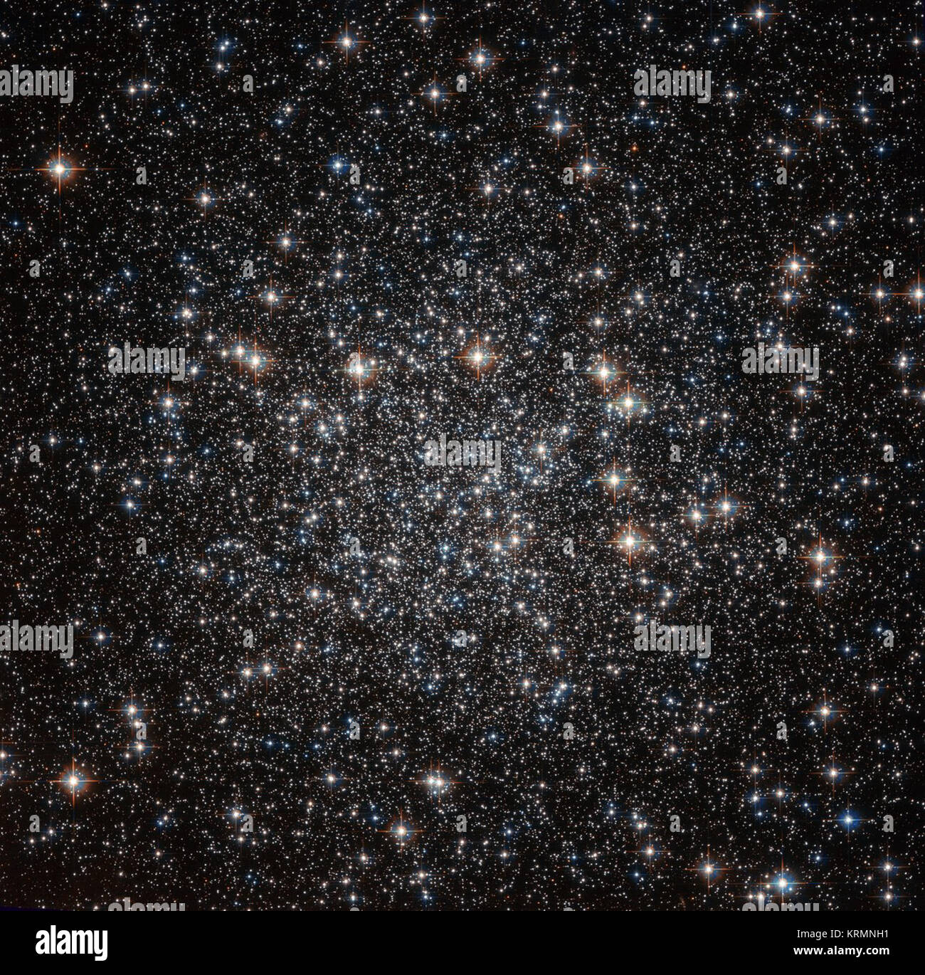 Situé à environ 22 000 années-lumière dans la constellation de la mouche (The Fly), cette collection d'étoiles serrées - connu comme un amas globulaire - va par le nom de NGC 4833. Cette NASA/ESA Hubble Space Telescope image montre le groupe stellaire éblouissante dans toute sa gloire. NGC 4833 est l'un des 150 amas globulaires connus pour résider dans la Voie lactée. Ces objets sont pensés pour contenir certaines des plus vieilles étoiles de notre galaxie. L'étude de ces anciennes grappes cosmique peut aider les astronomes à découvrir comment se sont formées et ont évolué d'une galaxie, et donner une idée de l'âge de la galaxie. C globulaire Banque D'Images