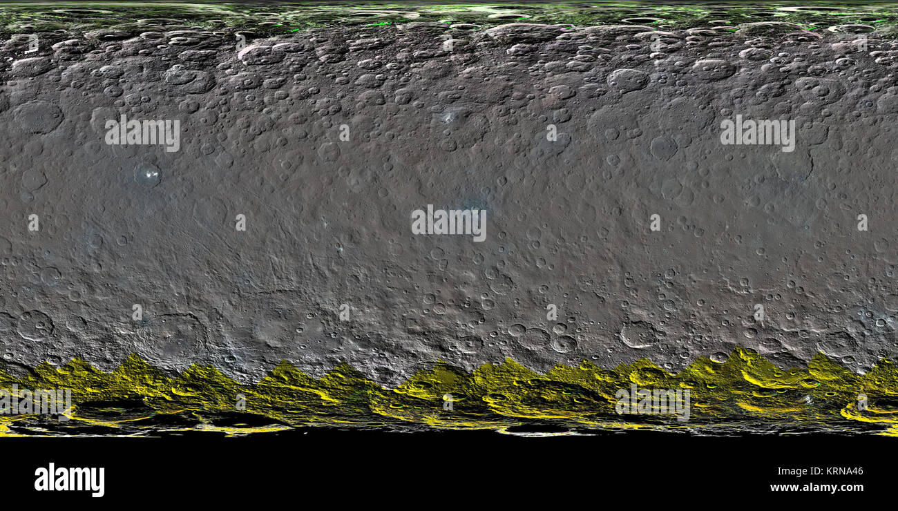 Ceres-DwarfPlanet-MercatorPIA20894-site-DegreeLongitude-20160322-0HAMO Banque D'Images
