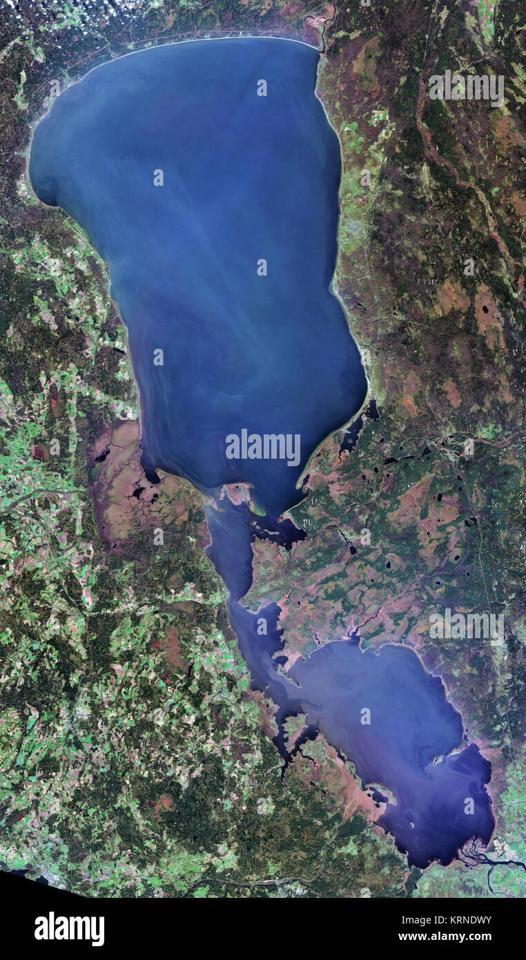 Lac Peipus, Landsat-8, 2016-10-20 Banque D'Images