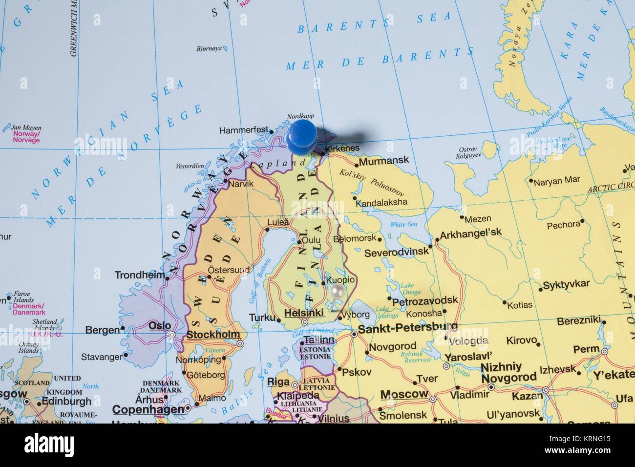 Repère sur la carte du monde Banque D'Images