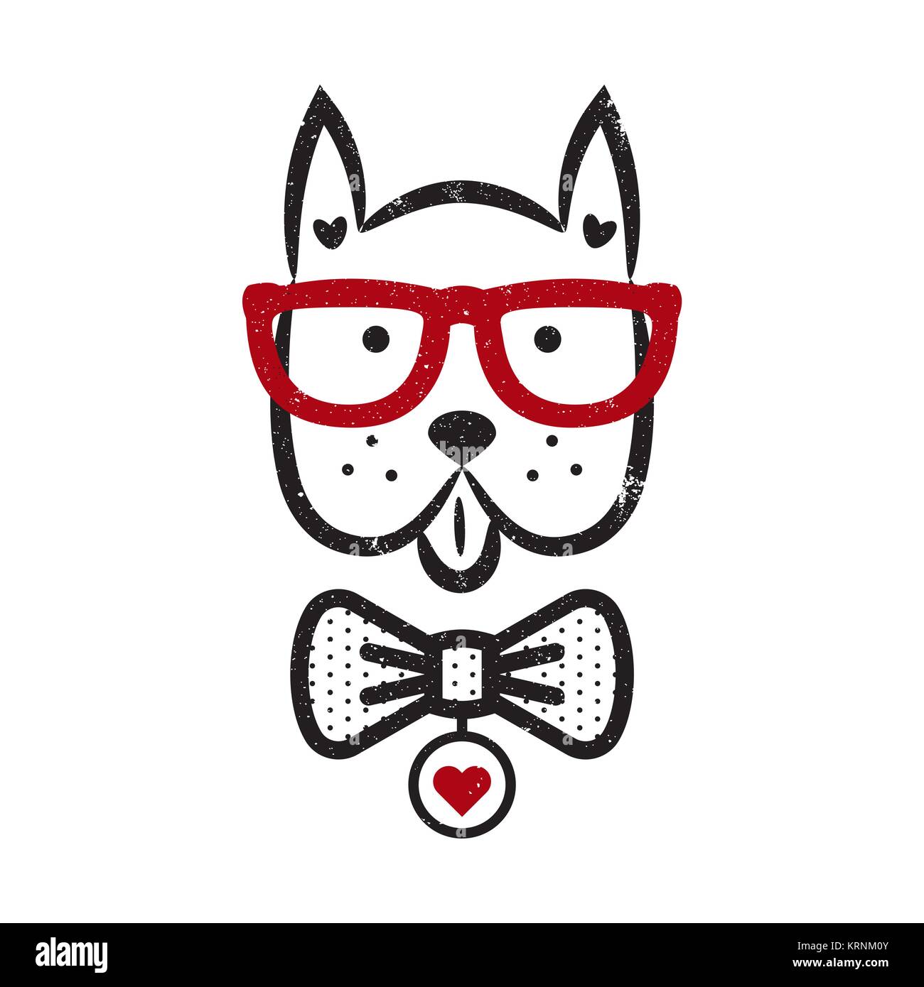 Cute dog tshirt homme hipster vecteur de conception. Illustration de Vecteur