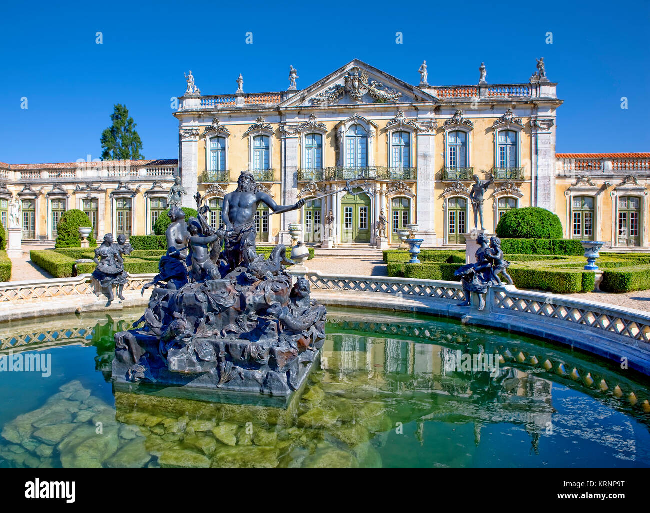 Jardins du Palais de Queluz Banque D'Images