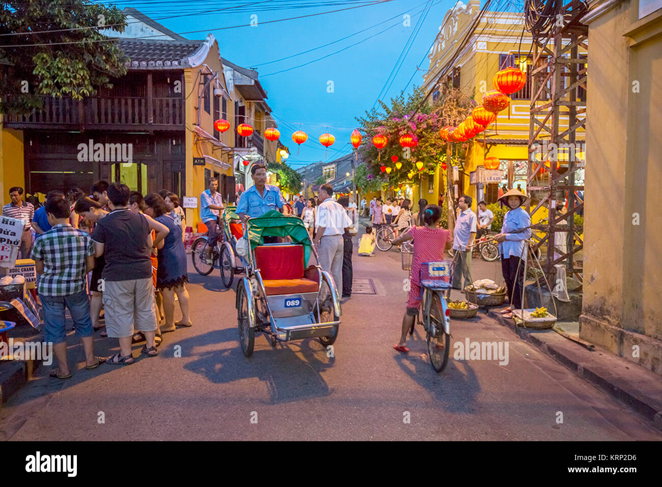 Cyclo à Hoi An, Vietnam Banque D'Images