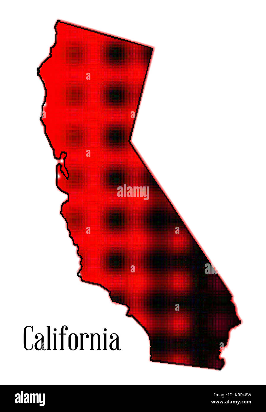 Carte demi-teinte de la Californie Banque D'Images