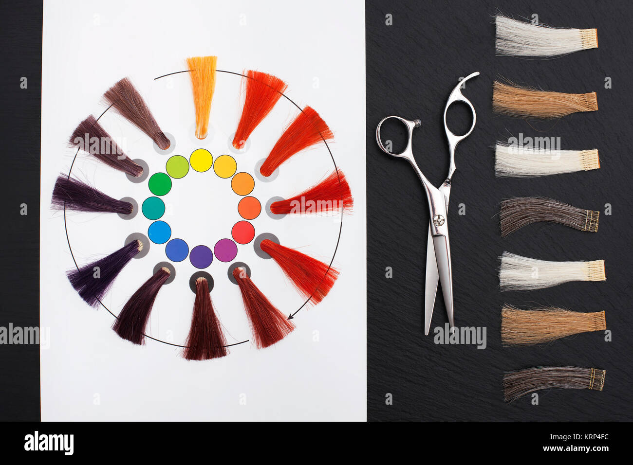 Cercle Coloristic. Accessoires de coiffure Banque D'Images