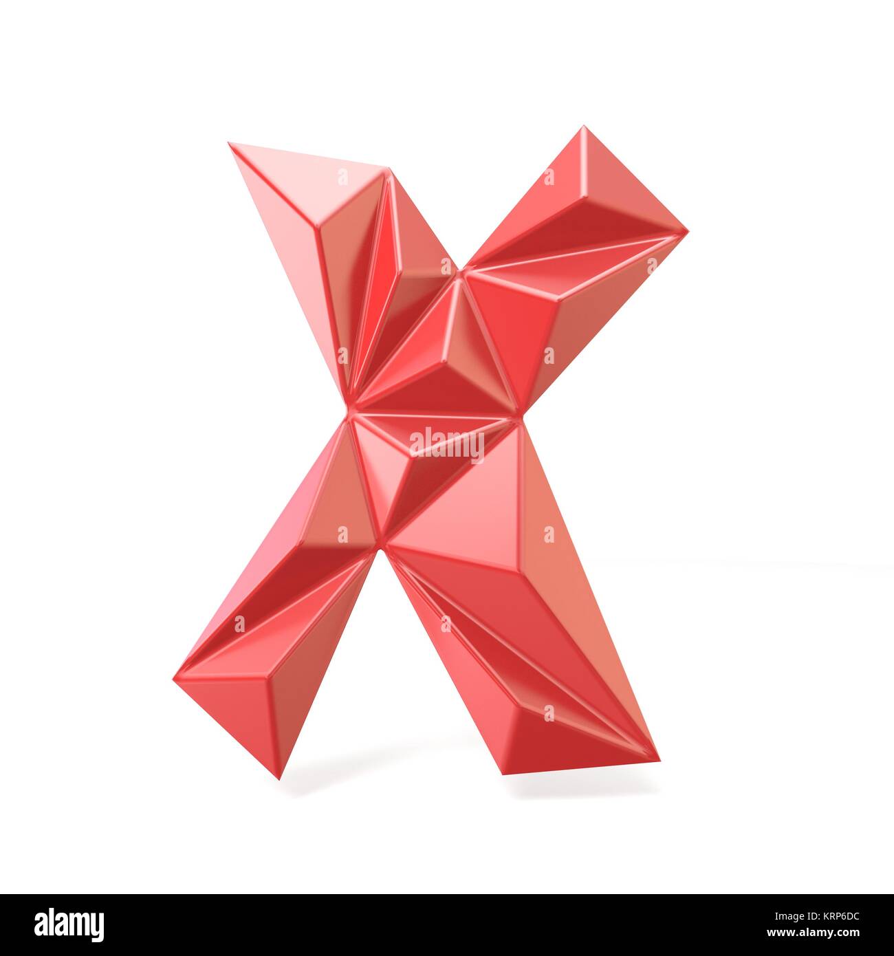 Moderne rouge police triangulaire 3D lettre X. Banque D'Images