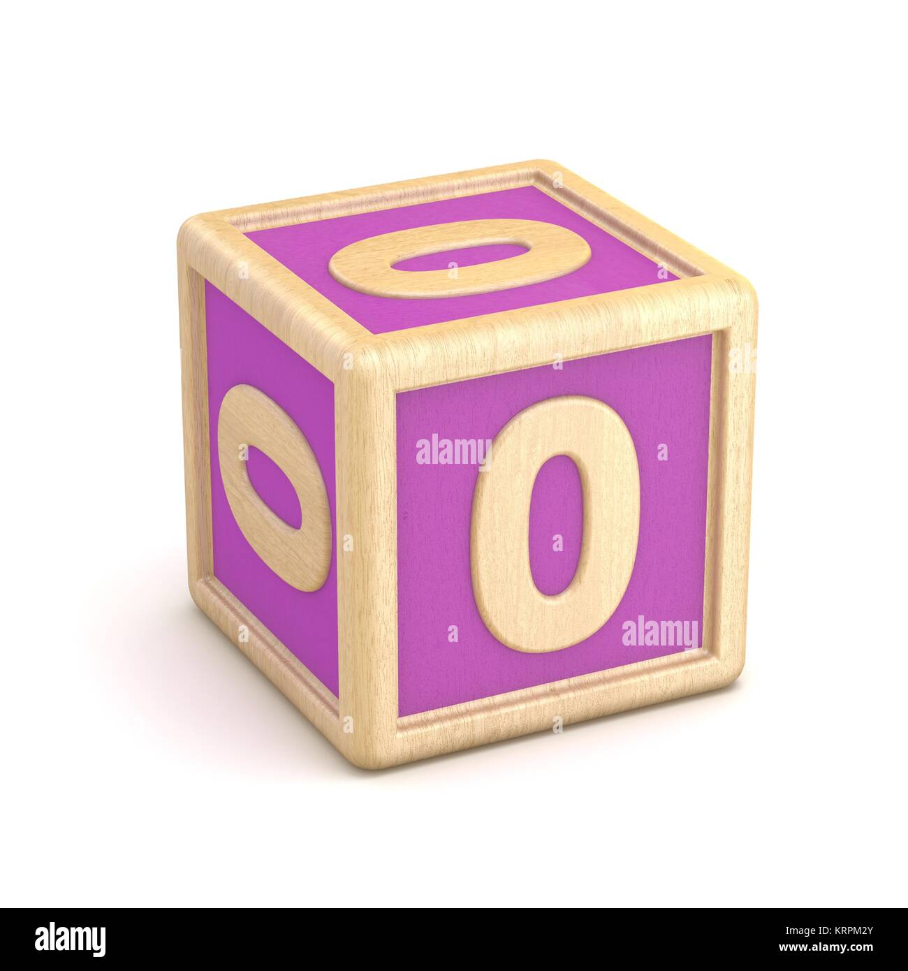 Numéro 0 zéro wooden alphabet blocks font la rotation. 3D Banque D'Images