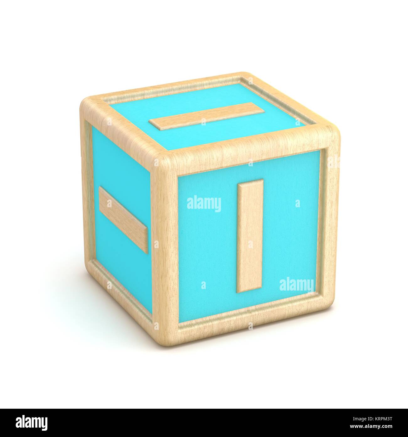 Lettre I wooden alphabet blocks font la rotation. 3D Banque D'Images