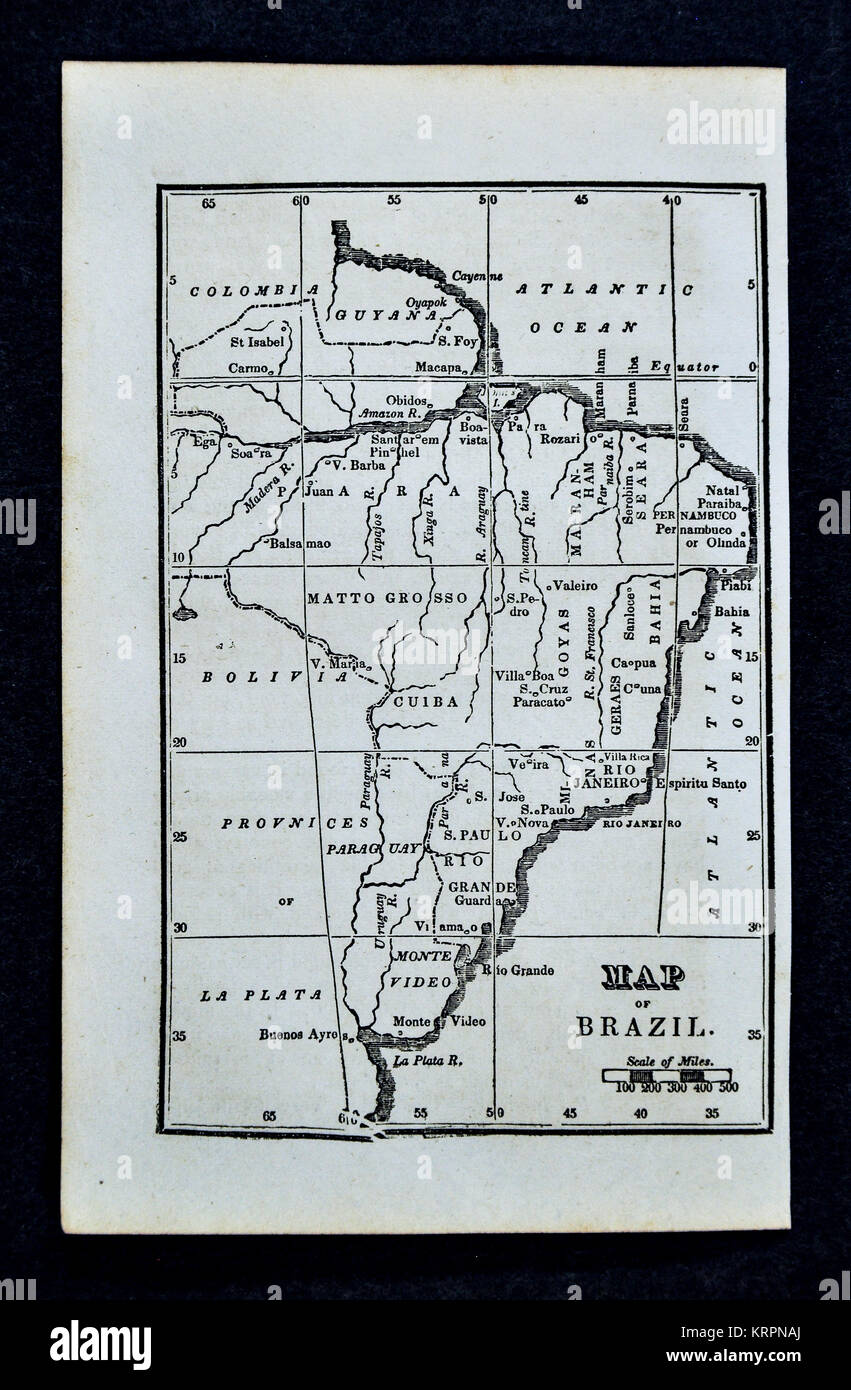 1830 Carte de Nathan Hale - Amérique du Sud Banque D'Images